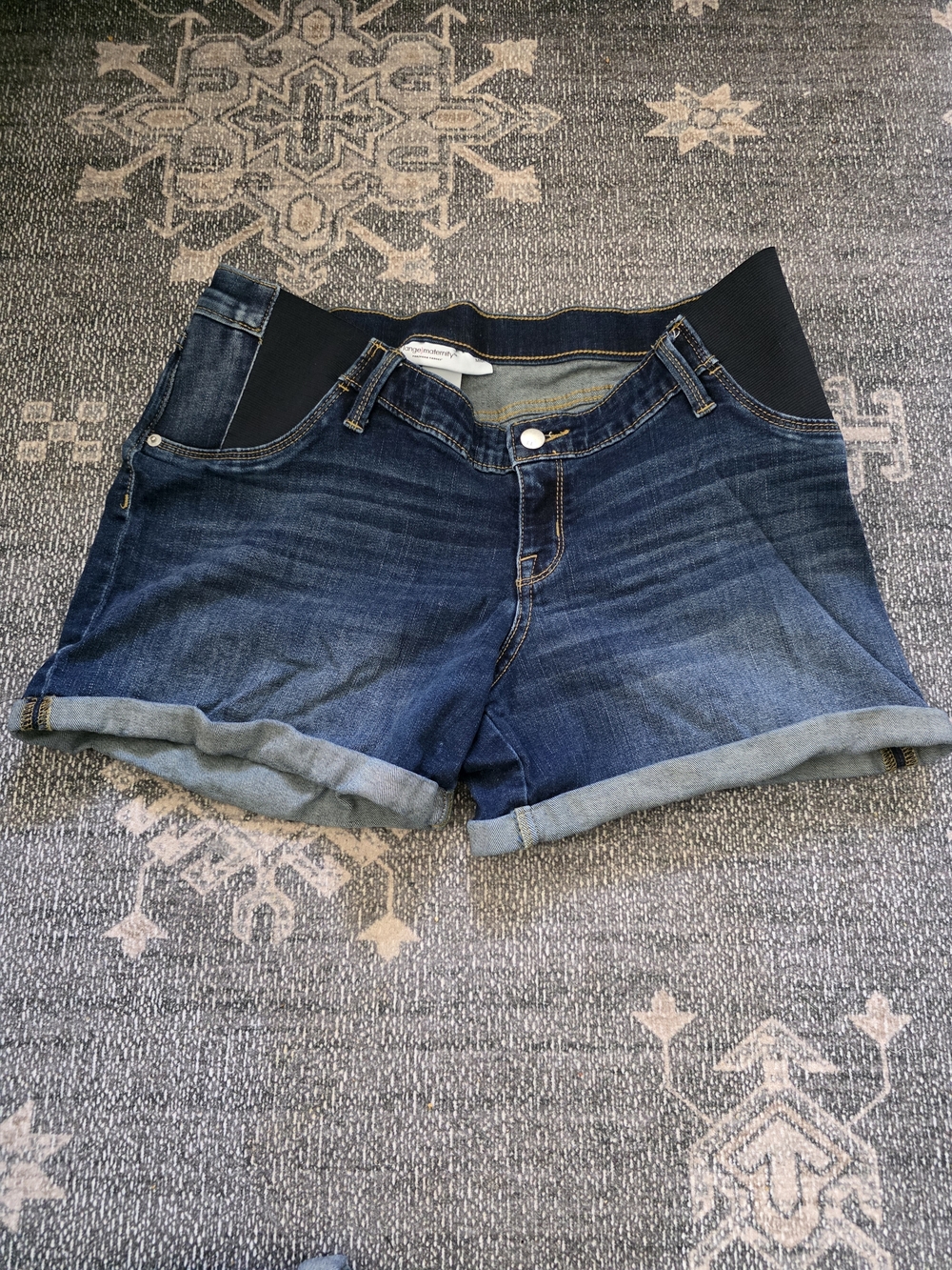 Liz Lange Maternity Dark Blue Denim Jean Shorts